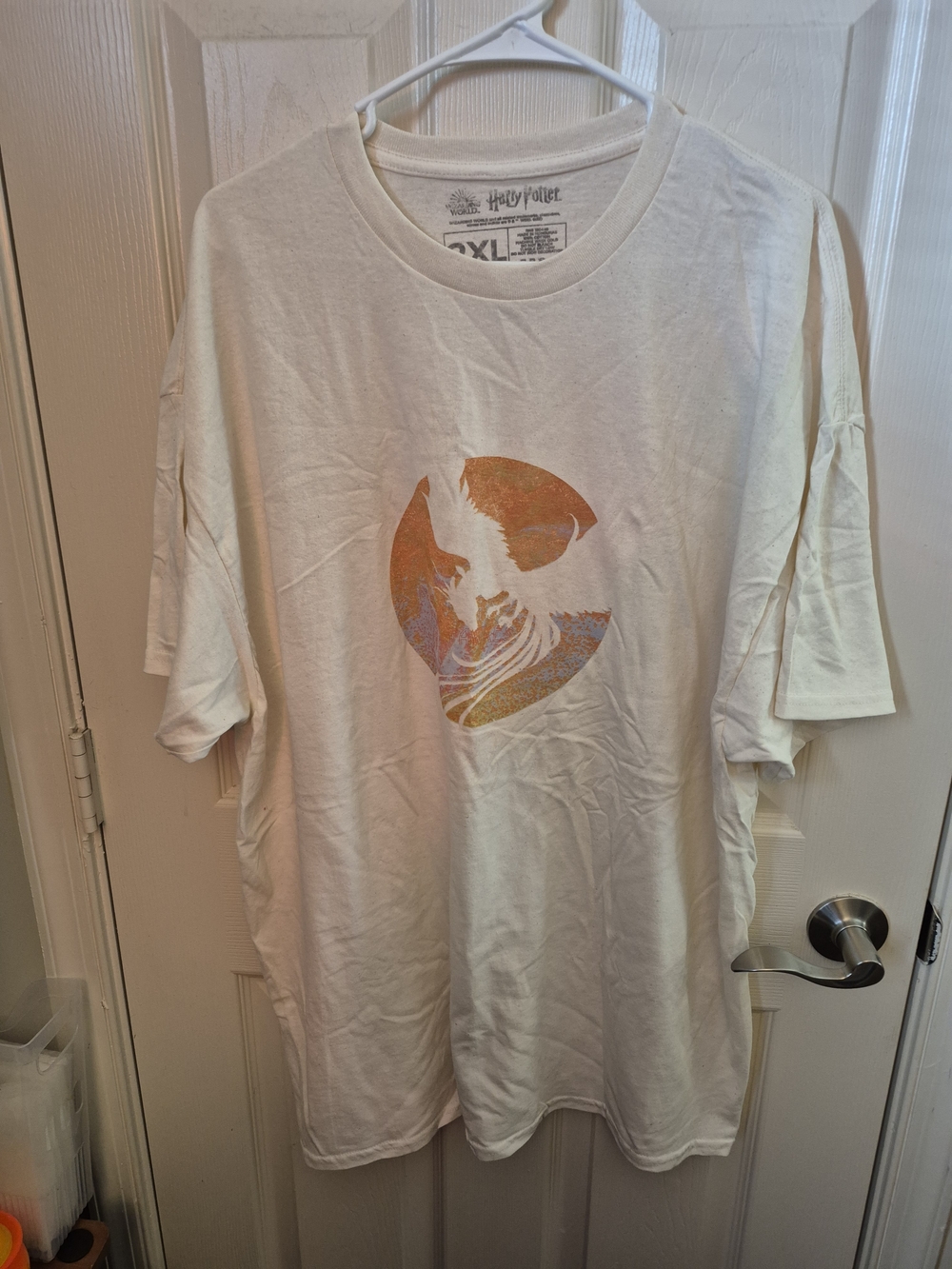 Loot Crate White Short Sleeve Graphic Tee with Orange Accent